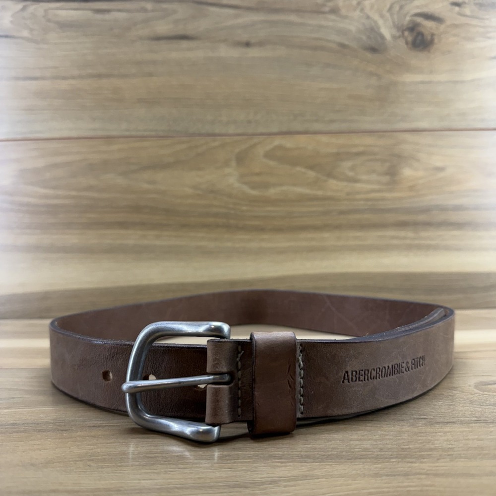 Abercrombie & Fitch Mens Vintage 90's Belt Size 32 Brown Leather USA Made
